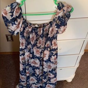 Hi-low off the shoulder maternity dress